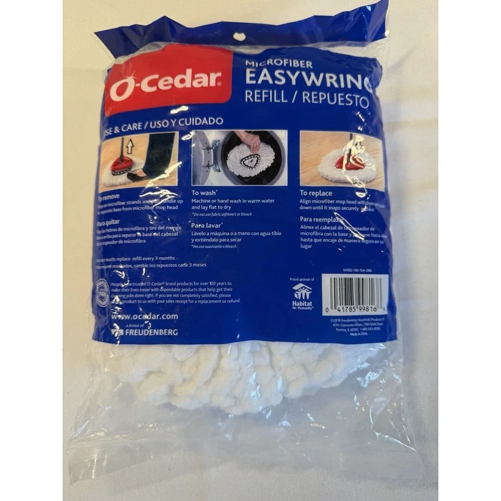 O-Cedar‎ EasyWring Cleaning Spin Mop Head Washable Reusable Microfiber Refill
